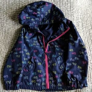 Lightweight wind jacket with bicycle print